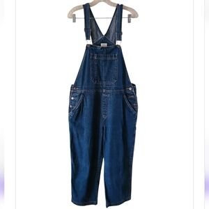Vintage Cherokee Denim Bib Overalls Medium Wash Blue Straight Leg Wide Cropped